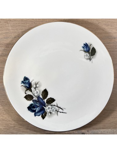 Ontbijtbord / Dessertbord - porselein - Wunsiedel Bavaria - décor in wit met blauw met witte bloemen