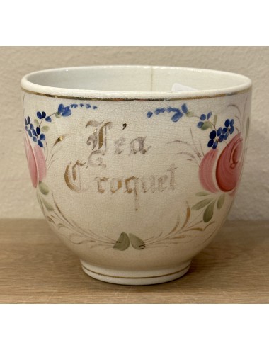 Bridal cup - large model - Faincerie (France) - floral decoration with inscription LEA CROQUET