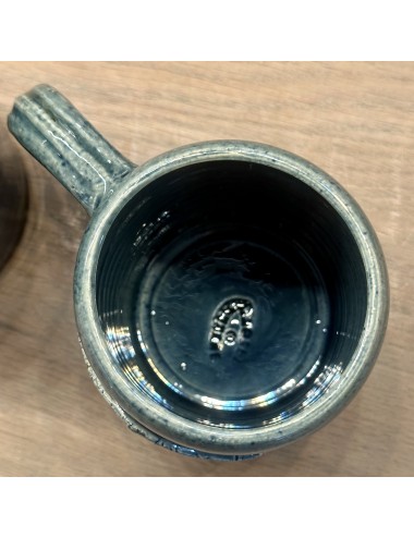 Beer mug - handmade by A. Noseda from Kuurne - marked inside bottom - petrol model