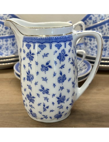 Milk jug - KPM Germany - décor of white with blue roses/flowers