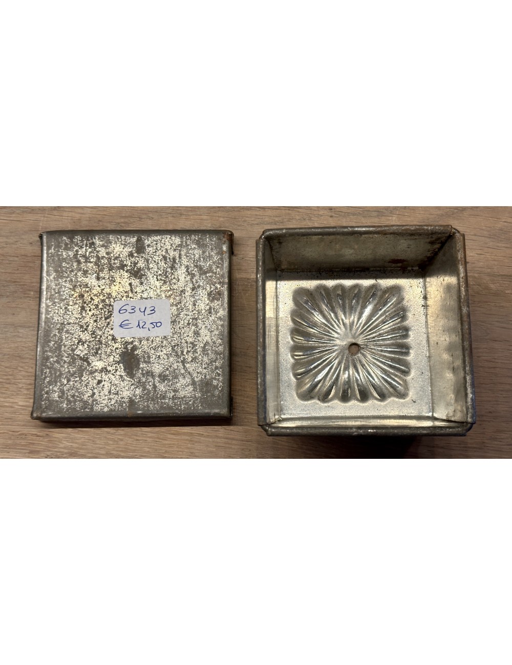 Ice mold - smaller square metal model in 2 parts