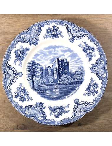 Dinner plate - rather large model - Johnson Bros England - décor OLD BRITAIN CASTLES executed in blue