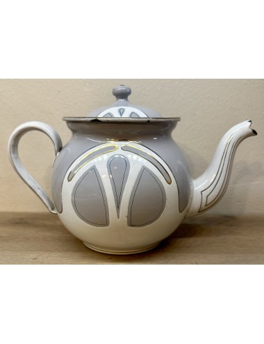 Teapot - enamel - Gebrüder Bing (from Nürnberg, G.B.N. Bavaria) - beautiful Art Nouveau