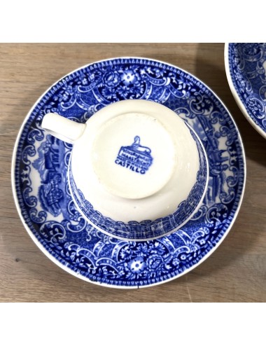Cup and saucer - Petrus Regout - décor CASTILLO BLUE