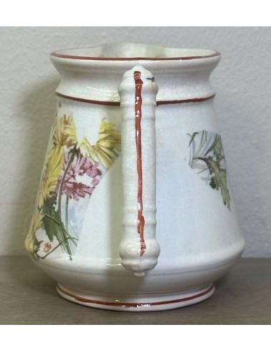 Milk jug - marked with a number: 5949N - décor of yellow chrysanthemums and other flowers