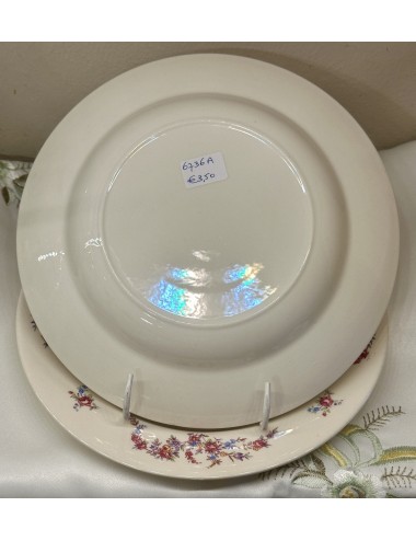 Deep plate / Soup plate / Pasta plate - unmarked but Petrus Regout - décor with pink/red straw flowers