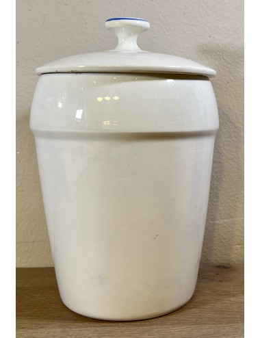 Storage jar - large model - Nimy - executed in cream with blue lettering VERMICELLE and block décor