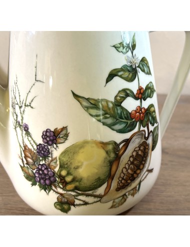 Coffee pot / Teapot - Villeroy & Boch - décor with wild fruits / vegetables - white porcelain