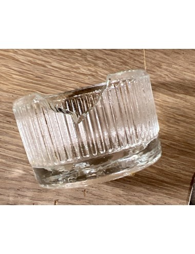 Rechaud / Double Tea Light - Verkade Waxine - made of heavy glass with chrome-plated metal lid