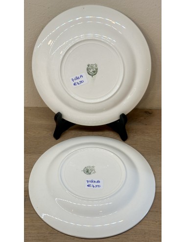 Breakfast plate / Dessert plate - Boch - décor with PASTILLES/STIPPS in white on a yellow rim
