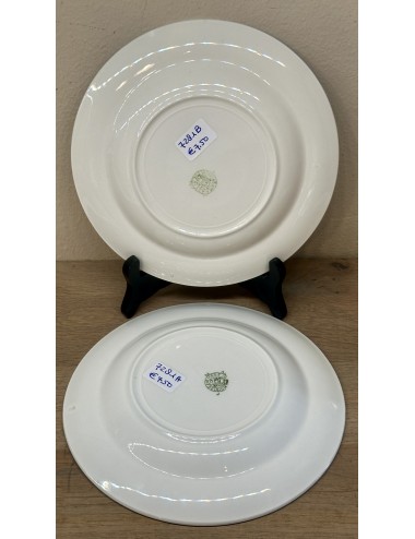 Breakfast plate / Dessert plate - Boch - décor with PASTILLES/STIPPS in white on a gray/blue border