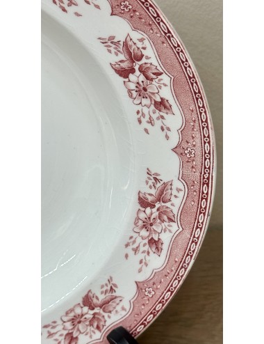 Deep plate / Soup plate / Pasta plate - Boch - décor PEPA executed in red - shape COURTRAI