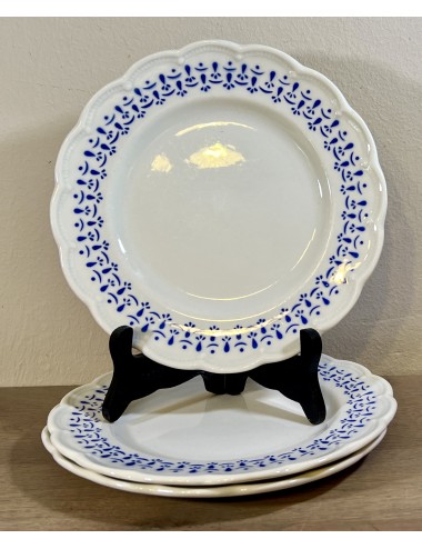 Breakfast plate / Dessert plate - Boch - shape FESTIVAL - décor in blue of drops and waves