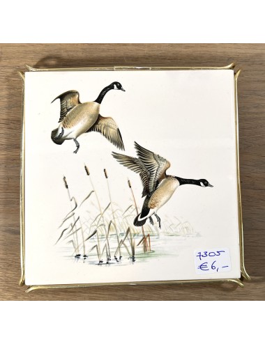 Coaster - square model - Villeroy & Boch Metlach - décor of flying geese/duck