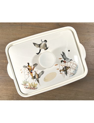 Paté dish - rectangular - with lid - Villeroy & Boch - décor with pheasants and ducks