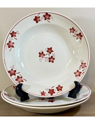 Deep plate / Soup plate / Pasta plate - Boch - shape MERCURE - décor executed in red
