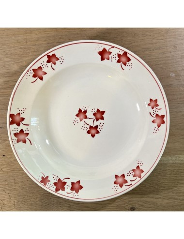 Deep plate / Soup plate / Pasta plate - Boch - shape MERCURE - décor executed in red