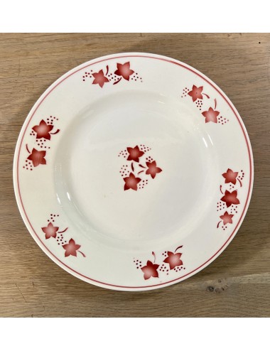 Ontbijtbord / Dessertbord - Boch - vorm MERCURE -décor uitgevoerd in rood