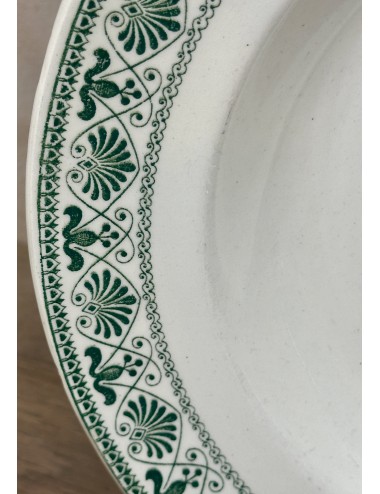 Deep plate / Soup plate / Pasta plate - Boch - décor PALMETTE executed in green