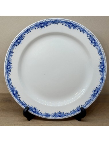 Plate - larger, round, model - Boch - décor RUSTIQUE executed in blue