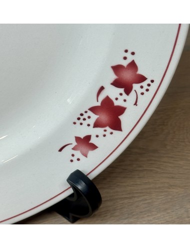 Plate - larger, round, model - Boch shape MERCURE - décor executed in red