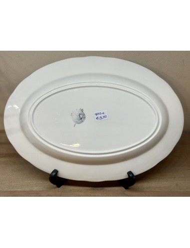 Plate - larger, oval, model - Boch - décor in cream-white color