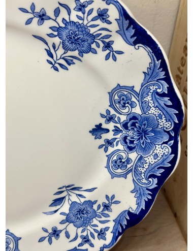 Plate - larger, oval, model - Boch - décor DORDRECHT executed in blue