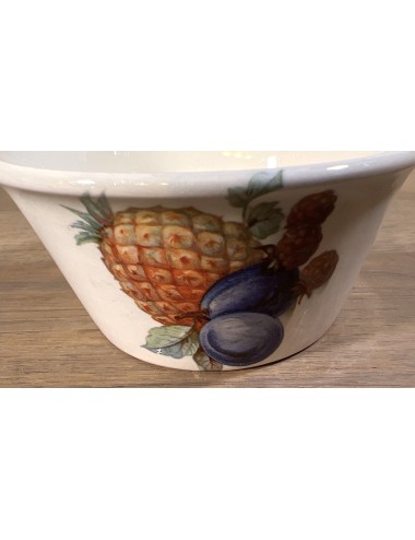Fruit bowl / Bowl - Boch - wide flared model with image of pineapple/plums/raspberries