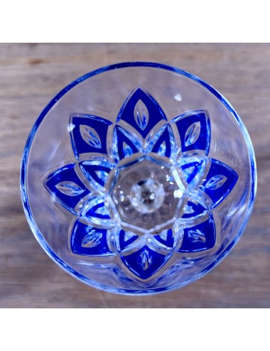 Glas / Wijnglas op voet - groot model - VMC Reims (Verreries Mècaniques Champenoises) - Harlequin in blauw