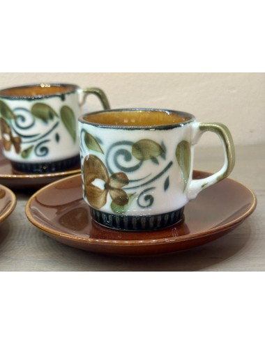 Mug cup / Espresso cup with saucer - Boch - décor ARGENTEUIL