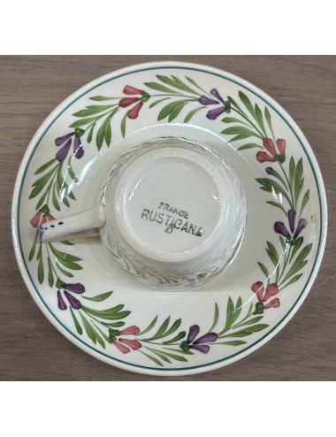Mocha cup / Espresso cup with saucer - Sarreguemines - décor RUSTICANA