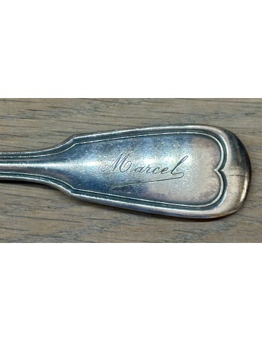 Spoon - larger model, fork and spoon - smaller model - in box - brand: Piérard - silver plated "1001"