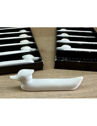 6x Porcelain knife rest in box - end in the shape of a duck