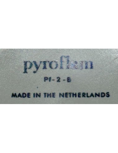 Ovenschaal - vierkant model - Pyroflam, Made in the Netherlands - Pf-2-B - décor van lichtblauwe blaadjes