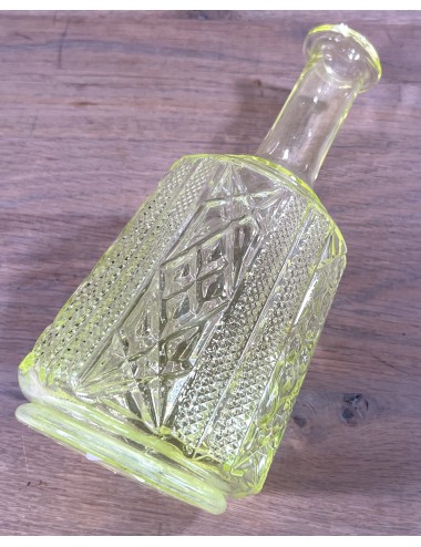 Water carafe - without glass - part of a dressing table set - executed in uranium glass/Annagreen glass