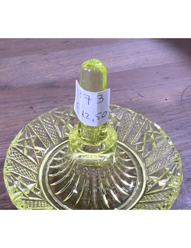 Ring stand - part of a dressing table set - executed in uranium glass/Annagreen glass