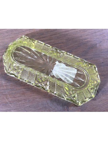 Tray - oblong - part of a dressing table set - executed in uranium glass/Annagreen glass