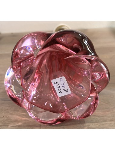 Lampvoet in getorst glas - Val St. Lambert - paars/roze glas