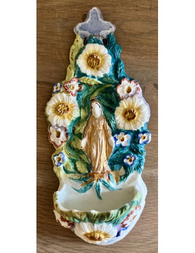 Holy water dish / Holy water vessel - cookie - multicolor with image of Mary