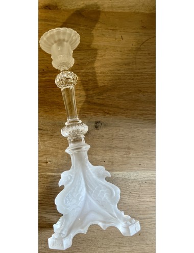 Candlestick - glass - Val Saint Lambert (Val St. Lambert) - partly satinized, partly clear glass