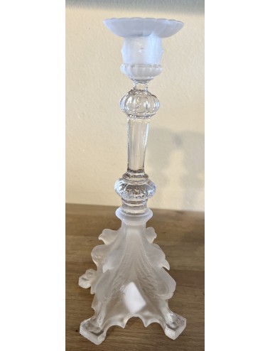 Candlestick - glass - Val Saint Lambert (Val St. Lambert) - partly satinized, partly clear glass