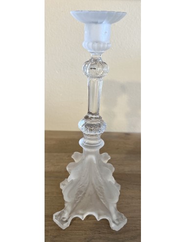 Candlestick - glass - Val Saint Lambert (Val St. Lambert) - partly satinized, partly clear glass