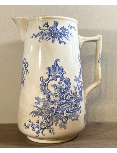 Water jug / Milk jug / Jug - B.F.K. (Boch Frères Keramis) - décor REGENT executed in bright blue