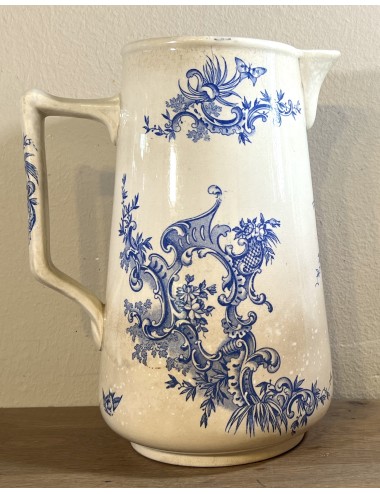 Water jug / Milk jug / Jug - B.F.K. (Boch Frères Keramis) - décor REGENT executed in bright blue