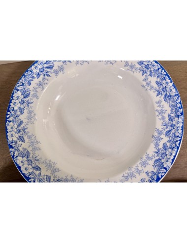 Deep plate / Soup plate / Pasta plate - Societe Ceramique Maestricht - décor FERNANDE executed in bright blue color