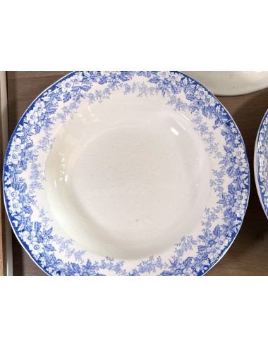 Deep plate / Soup plate / Pasta plate - Societe Ceramique Maestricht - décor FERNANDE executed in bright blue color