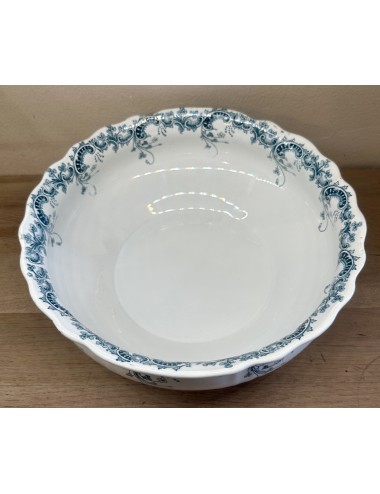 Salad bowl / Potato bowl - Saint Amand Hamage - décor BYZANTIN executed in petrol blue