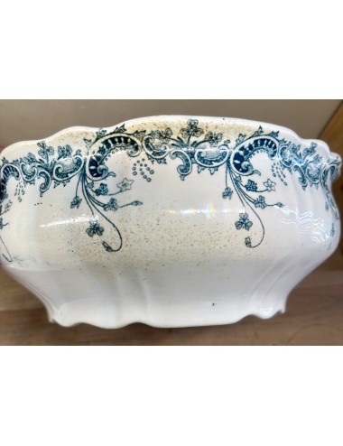 Salad bowl / Potato bowl - Saint Amand Hamage - décor BYZANTIN executed in petrol blue