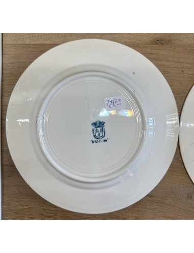 Dinner plate - Saint Amand Hamage - décor BYZANTIN executed in petrol blue