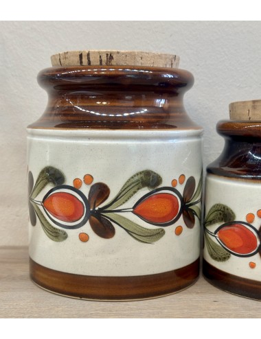 Storage jar set - 3-piece - Schramberg Majolica - décor BERNAU with lid/cork stopper